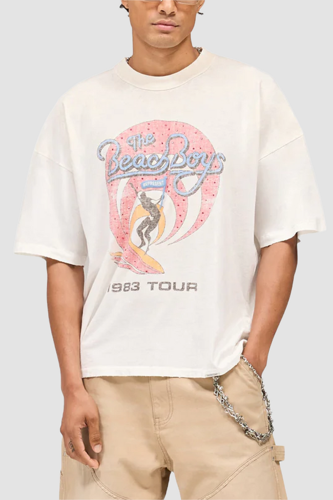Represent x Beach Boys Tour T-Shirt - Washed Ecru