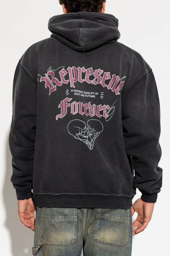 Represent Duality Hoodie - Washed Black