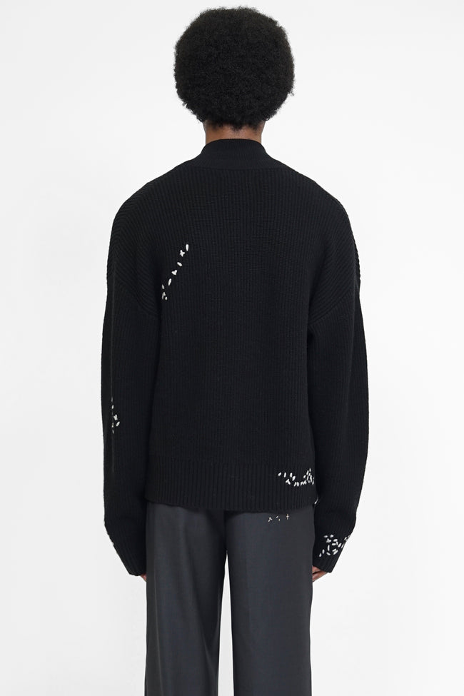 DOMREBEL Daddy Knit Zip Jacket - Black