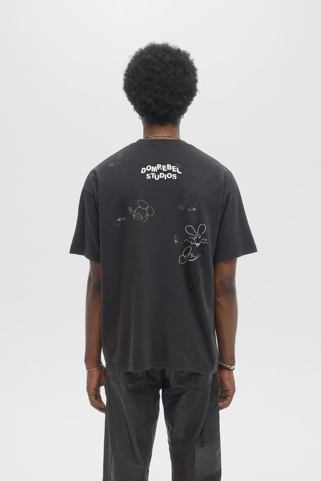 DOMREBEL My Rat Tee - Black