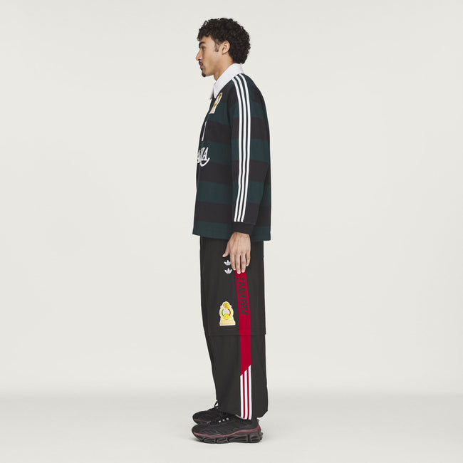 Adidas Originals x Willy Chavarria WC Rugby LS Shirt - Black/Aurora Ivy
