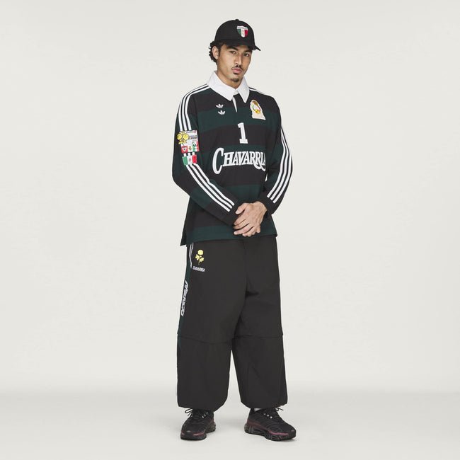 Adidas Originals x Willy Chavarria WC Rugby LS Shirt - Black/Aurora Ivy
