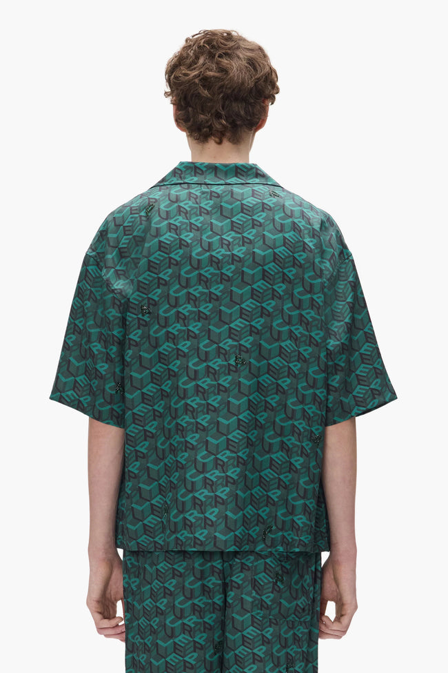 Purple Brand M3015-LYWH Cube Monogram Shirt - Green