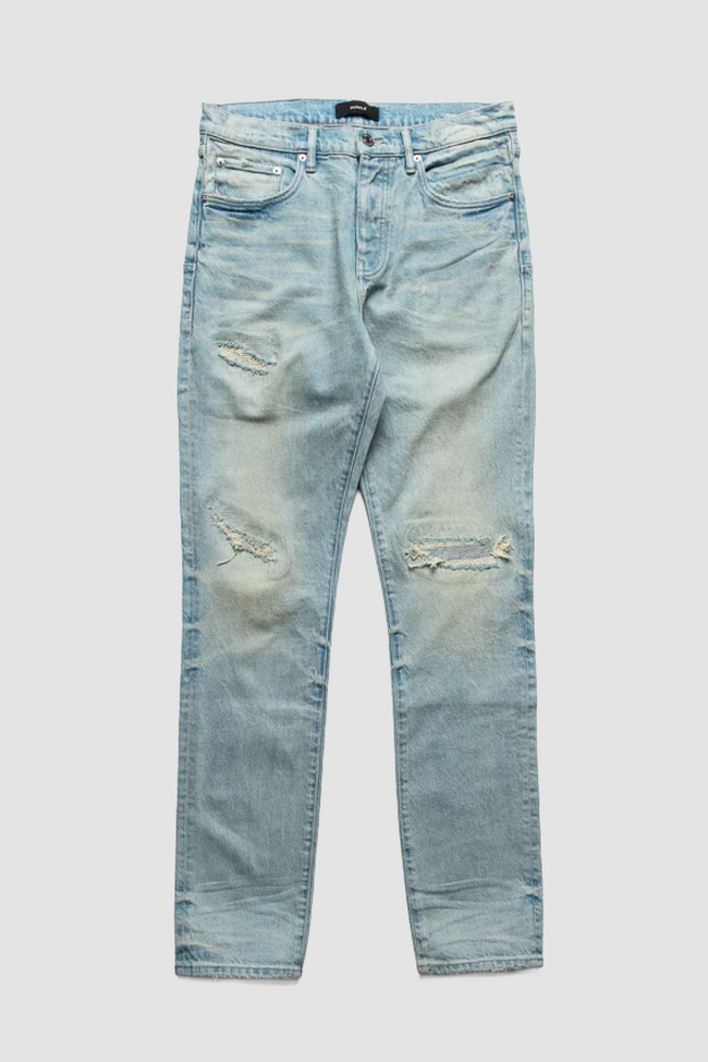 Purple Brand P005 Heavy Destroyed Jeans - Light Indigo