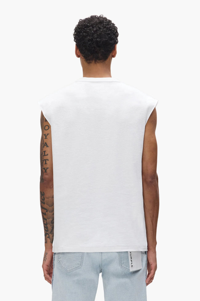 Purple Brand P103-TJWI Beaded Tank - White