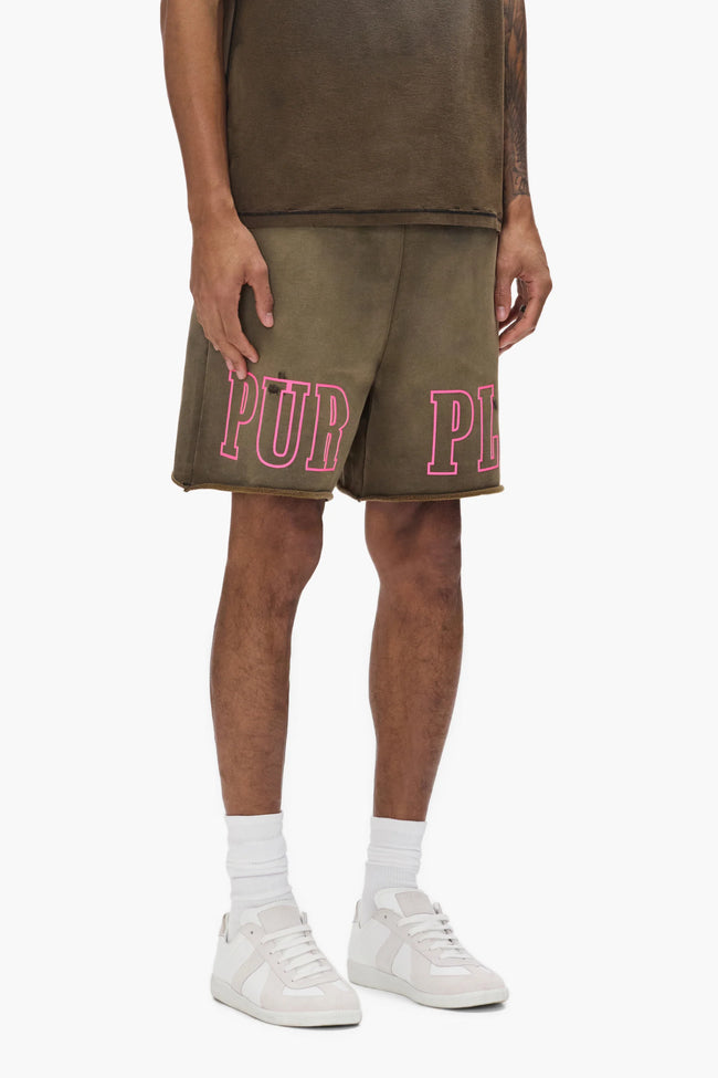 Purple Brand M4218-MBMS Slab Outline Shorts - Brown