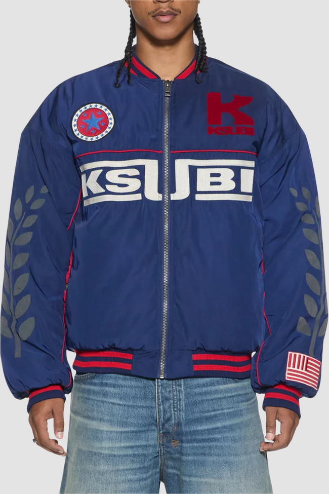Ksubi Zoom MA-1 Bomber Jacket - Satin Blue