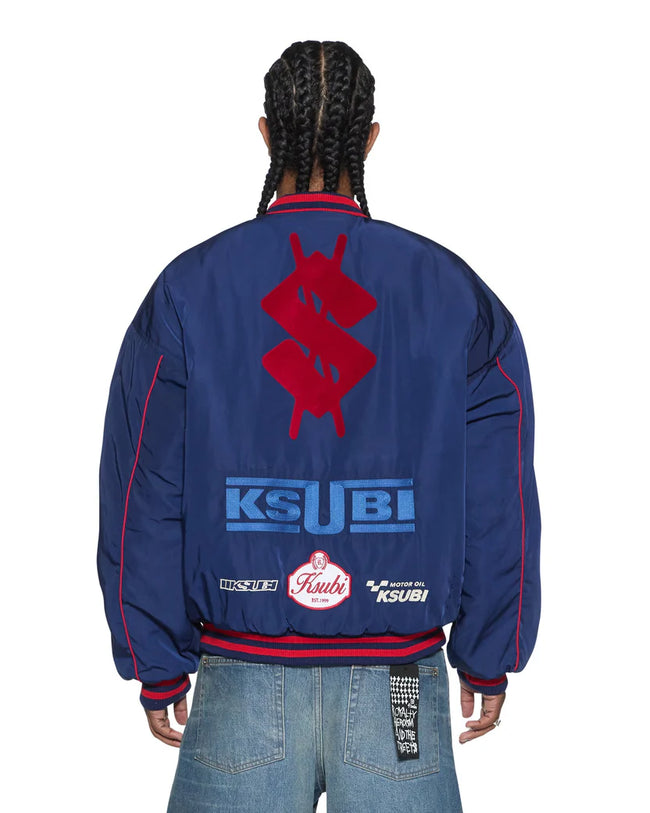 Ksubi Zoom MA-1 Bomber Jacket - Satin Blue