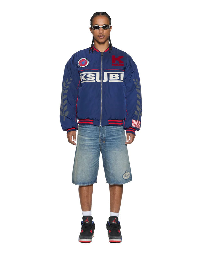Ksubi Zoom MA-1 Bomber Jacket - Satin Blue