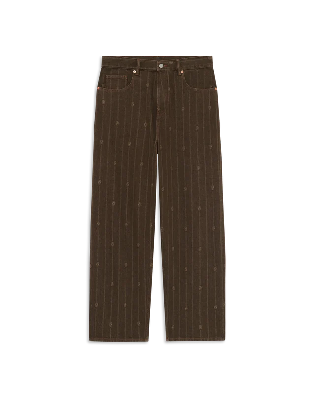 Drôle de Monsieur Monogram Baggy Jeans - Brown