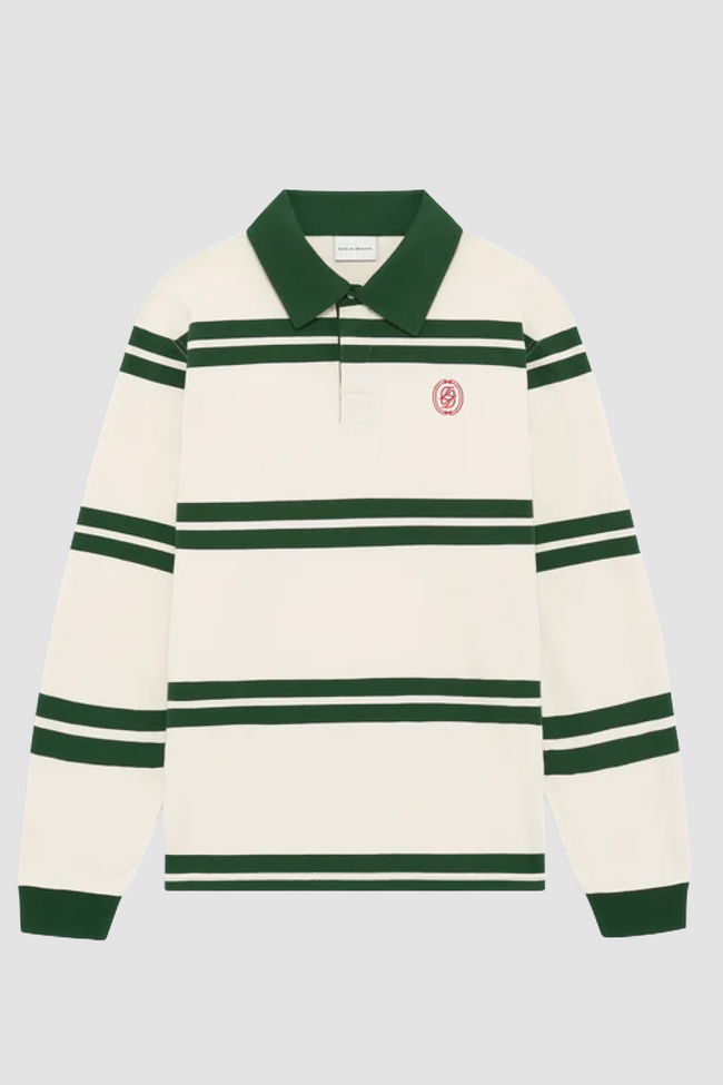 Drôle de Monsieur D Ornament Striped Polo - Green