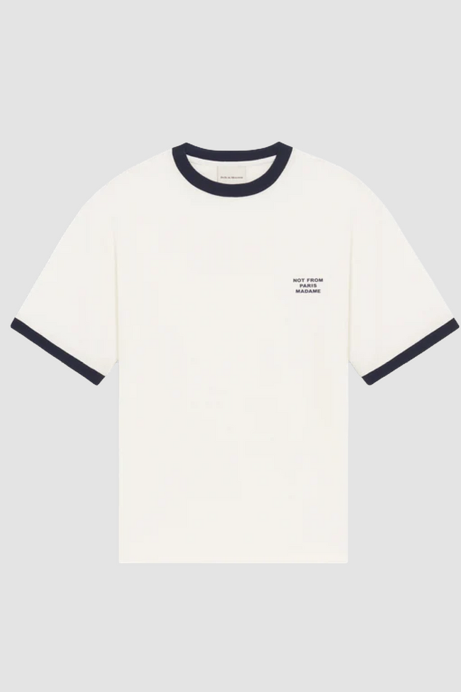 Drôle de Monsieur Contrasted Slogan Tee - Off White