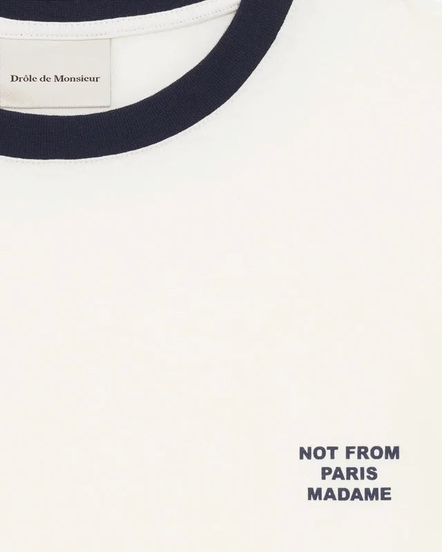 Drôle de Monsieur Contrasted Slogan Tee - Off White