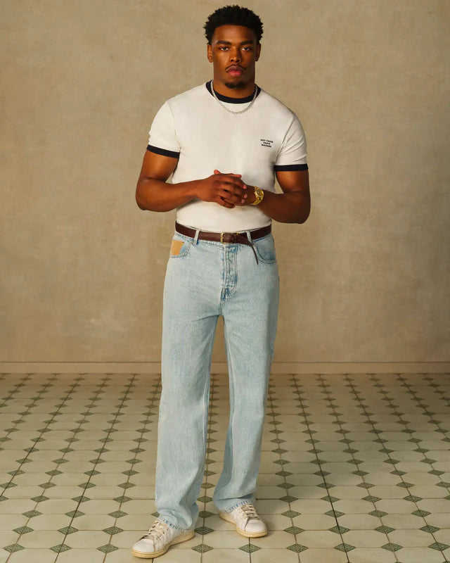 Drôle de Monsieur Contrasted Slogan Tee - Off White
