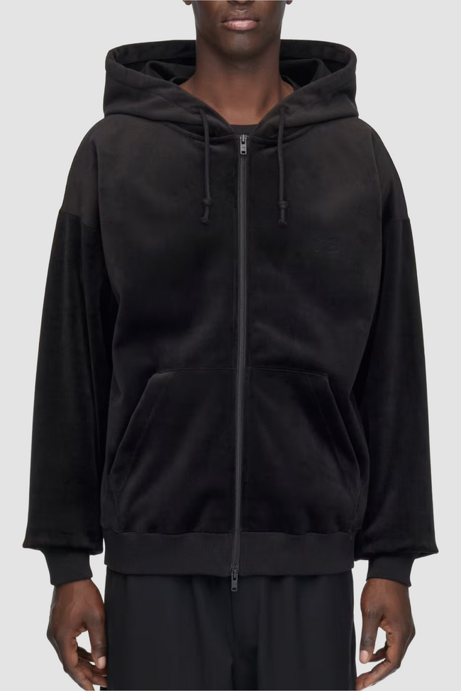 Y-3 Velvet Zip Hoodie - Black