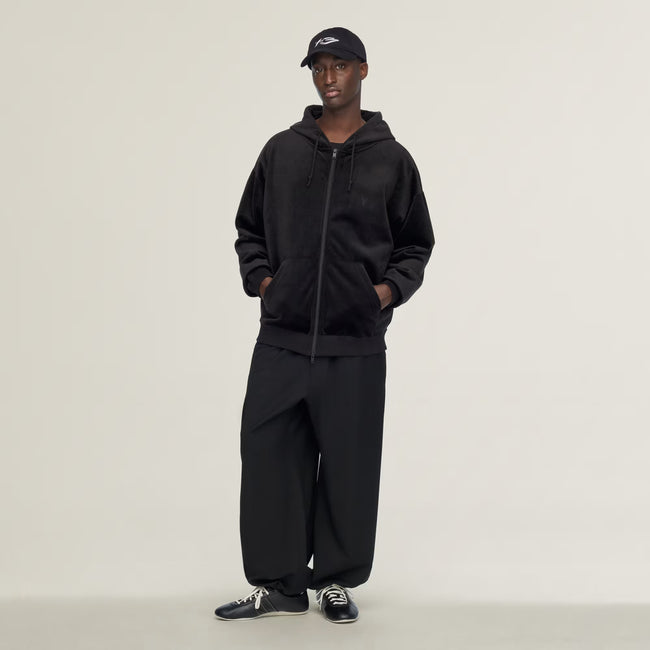 Y-3 Velvet Zip Hoodie - Black