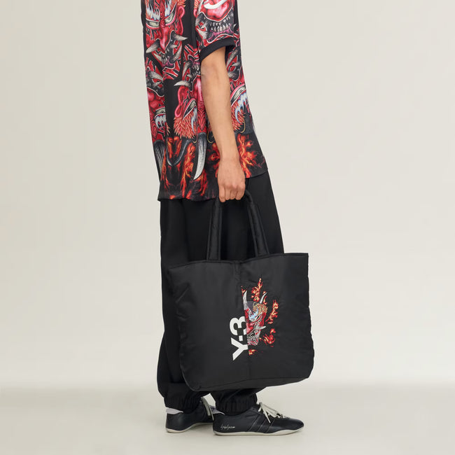 Y-3 Yaksha Graphic Tote Bag - Black