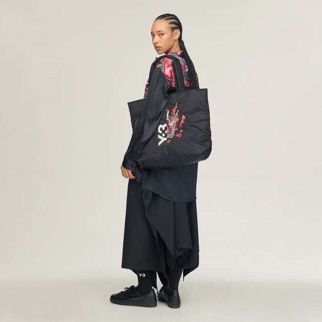 Y-3 Yaksha Graphic Tote Bag - Black