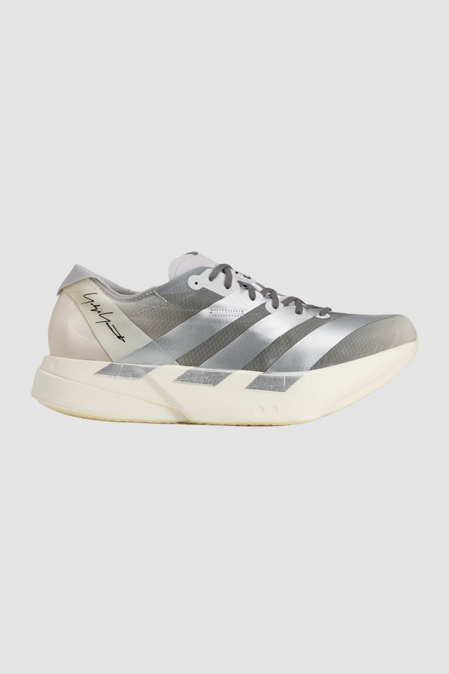 Y-3 Adios Pro 4 Sneakers - Chalk White/Silver Metallic/Light Solid Grey