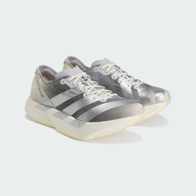 Y-3 Adios Pro 4 Sneakers - Chalk White/Silver Metallic/Light Solid Grey