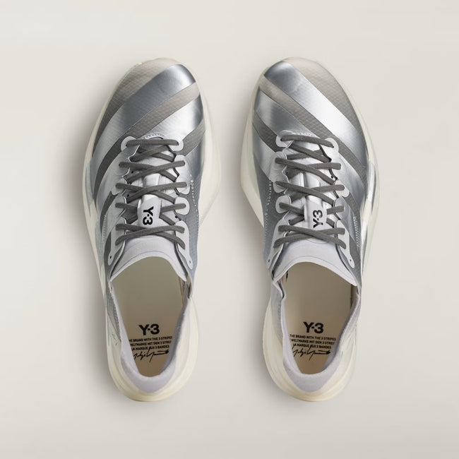 Y-3 Adios Pro 4 Sneakers - Chalk White/Silver Metallic/Light Solid Grey