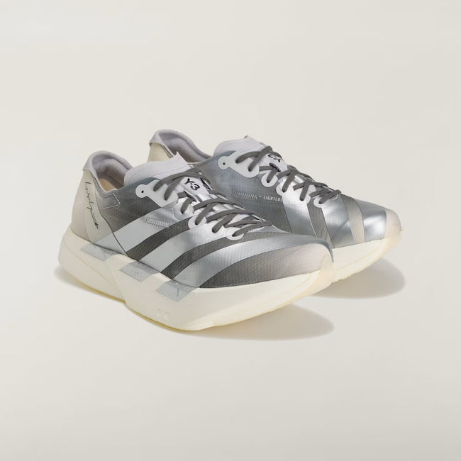 Y-3 Adios Pro 4 Sneakers - Chalk White/Silver Metallic/Light Solid Grey