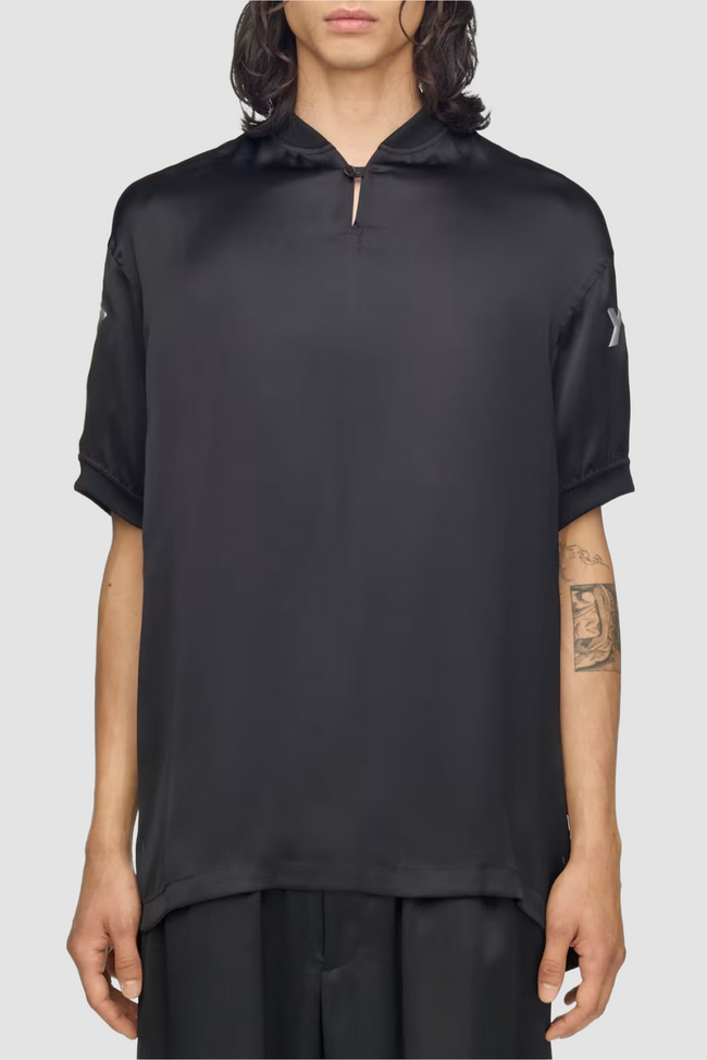 Y-3 Liquid Logo Satin Jersey Tee - Black