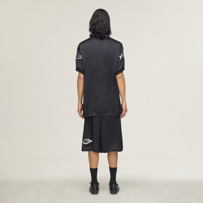 Y-3 Liquid Logo Satin Jersey Tee - Black