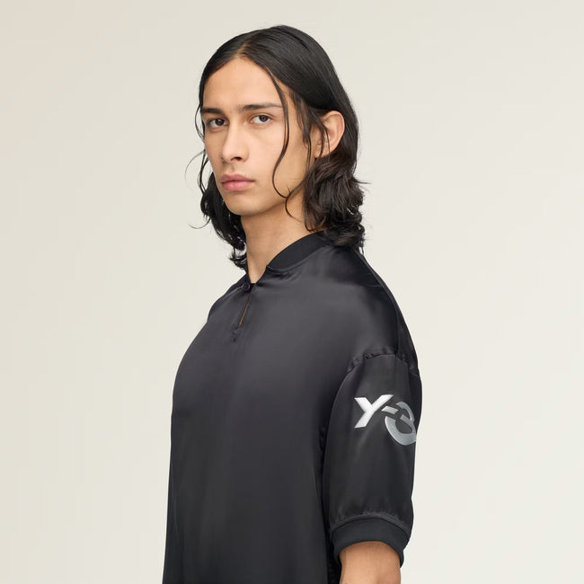 Y-3 Liquid Logo Satin Jersey Tee - Black
