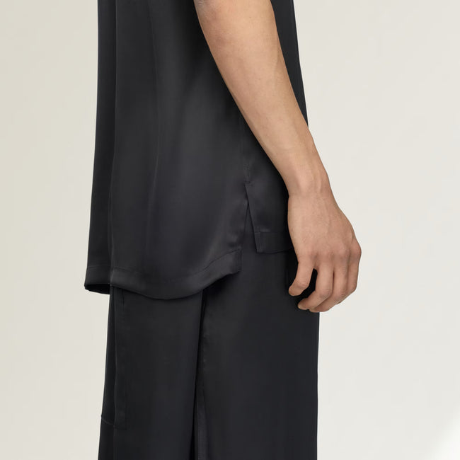 Y-3 Liquid Logo Satin Jersey Tee - Black