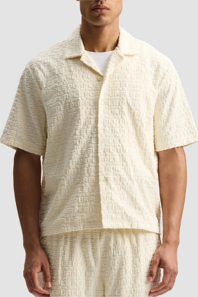 Purple Brand M1108-TWWP Jacquard Terry Shirt - Off White