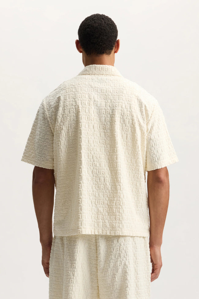 Purple Brand M1108-TWWP Jacquard Terry Shirt - Off White
