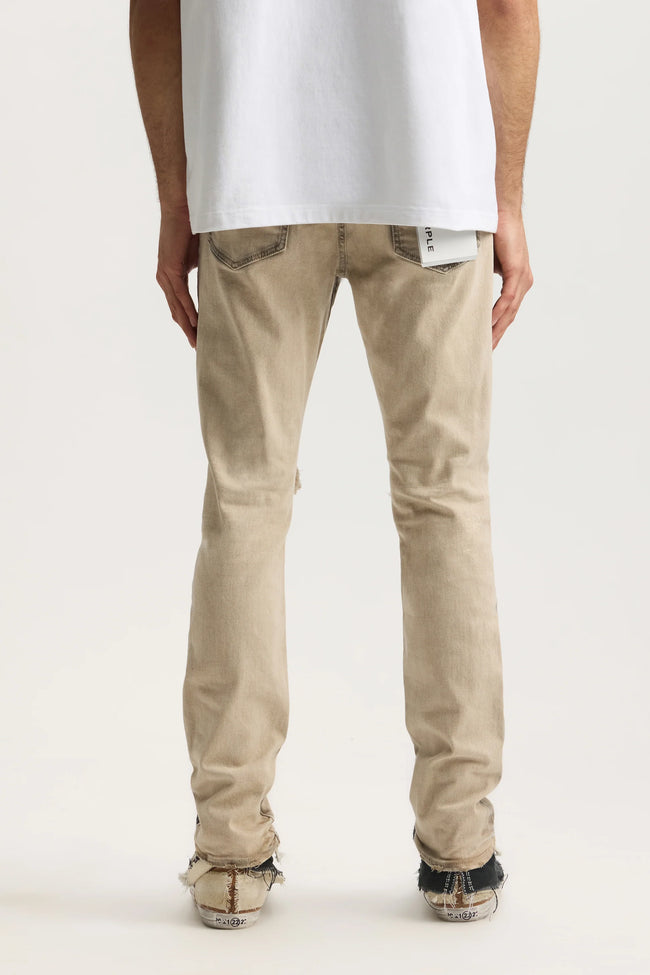 Purple Brand P001 Skinny Coated Seam Jeans - Tan