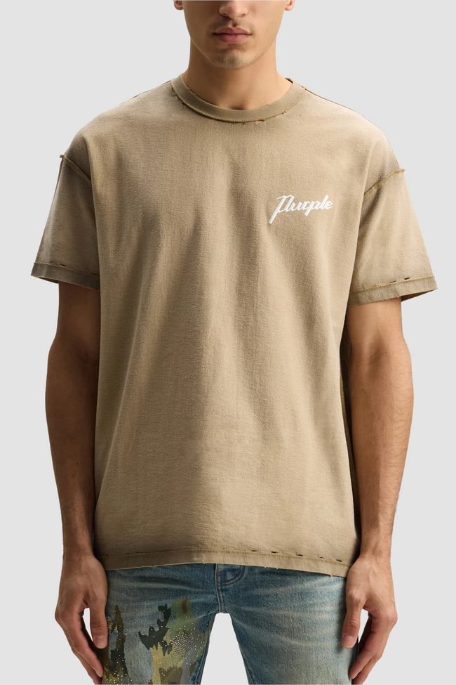 Purple Brand P101-TJTS Working Script Tee - Khaki