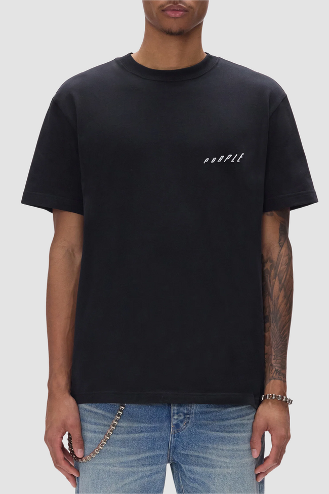 Purple Ascending Wordmark P117-HJPP Tee - Black