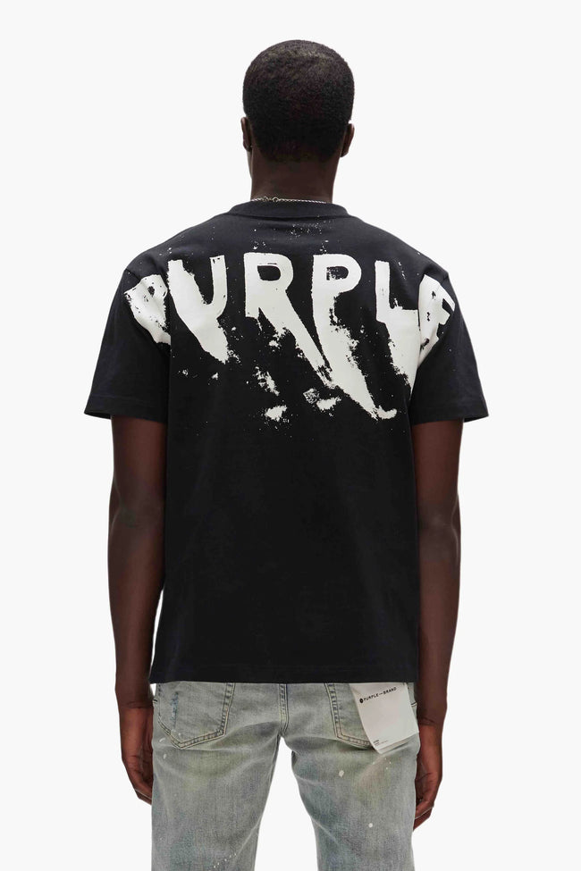 Purple Ascending Wordmark P117-HJPP Tee - Black