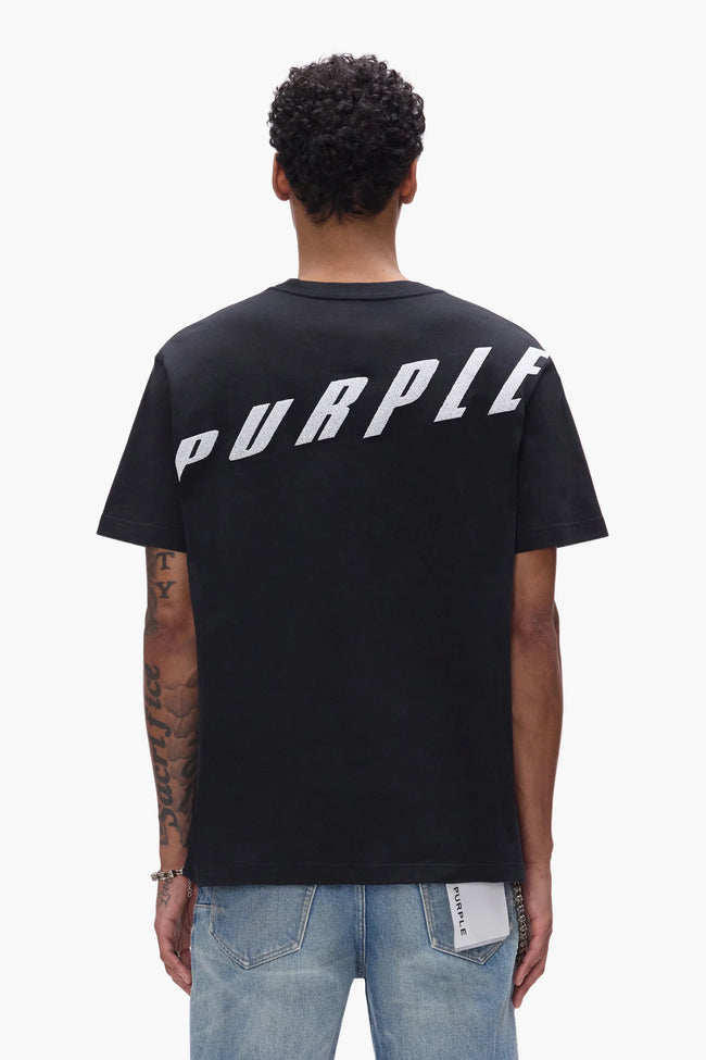 Purple Ascending Wordmark P117-HJPP Tee - Black