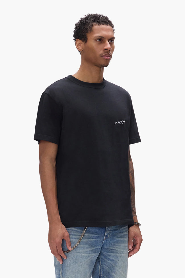 Purple Ascending Wordmark P117-HJPP Tee - Black