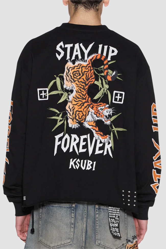 Ksubi Stay Up Ekcess LS Tee - Black
