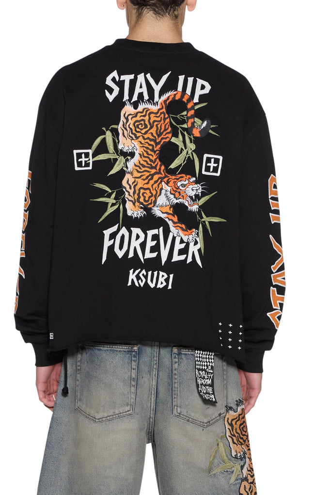 Ksubi Stay Up Ekcess LS Tee - Black