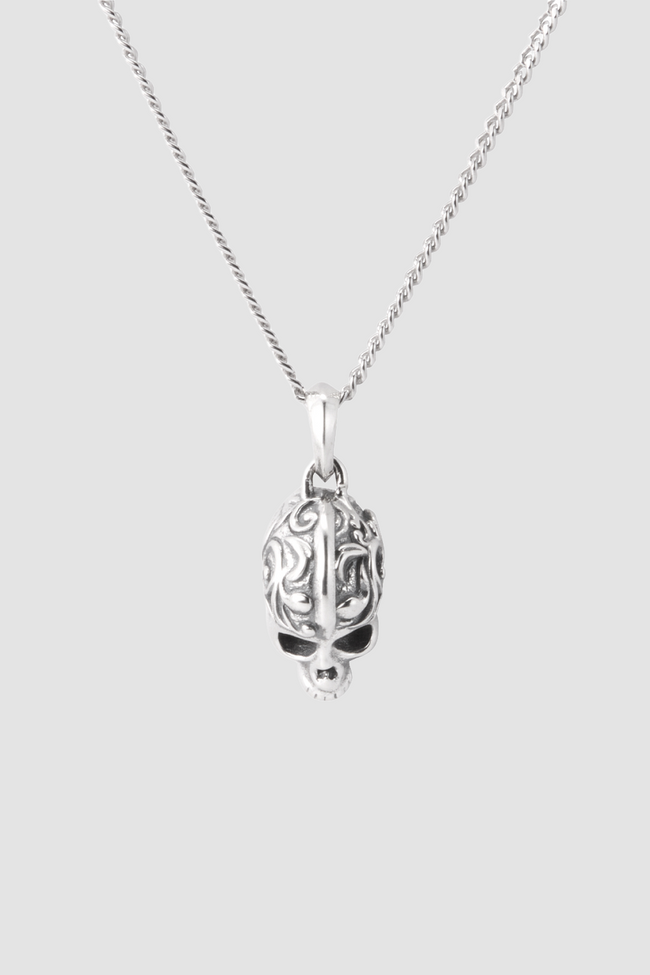 Emanuele Bicocchi Flourish Small Skull Necklace - Silver