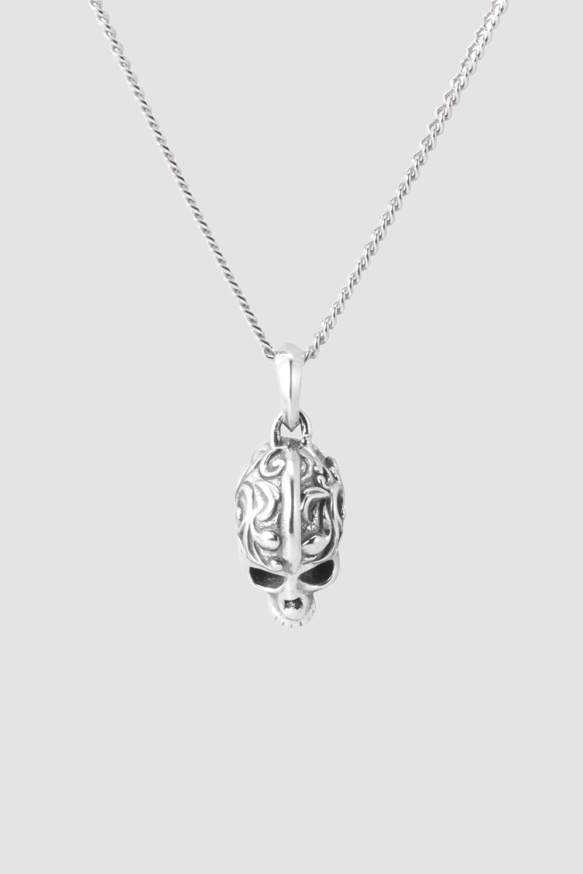Emanuele Bicocchi Flourish Small Skull Necklace - Silver - Due West