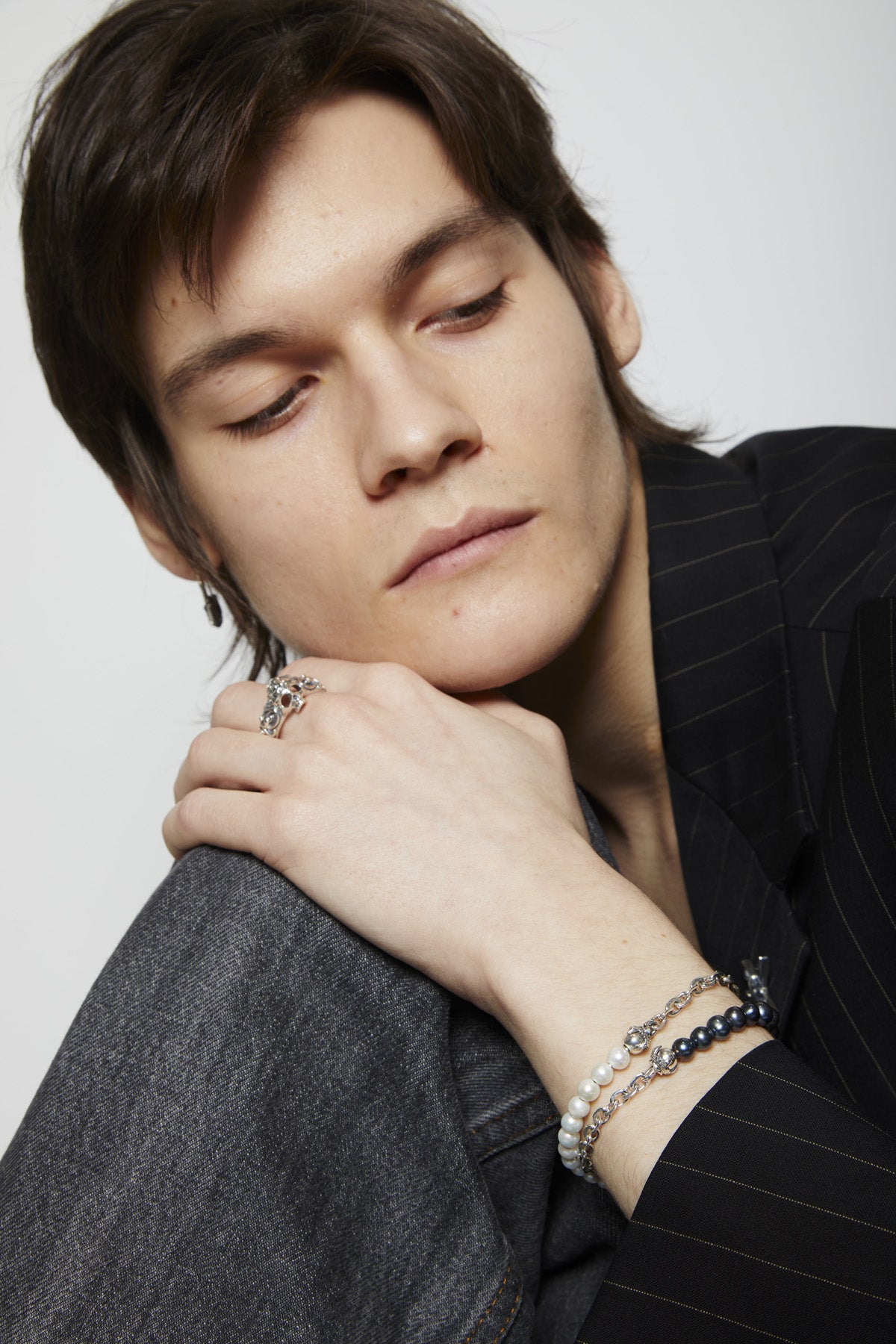 Emanuele Bicocchi Black Pearl Claw Bracelet - Silver - Due West