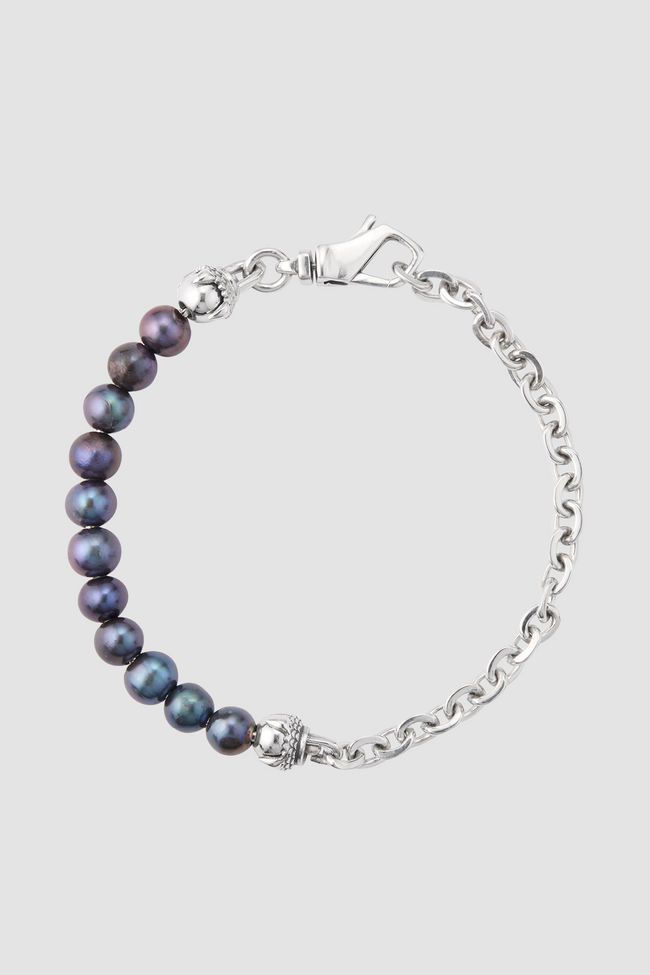 Emanuele Bicocchi Black Pearl Claw Bracelet - Silver