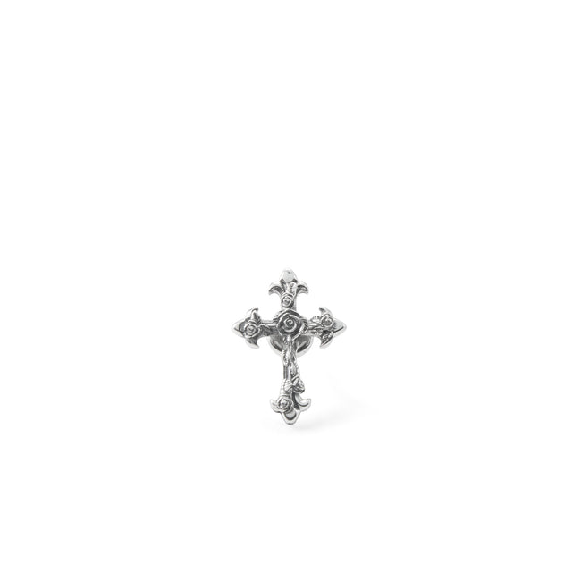 Emanuele Bicocchi Rose Cross Earring - Silver