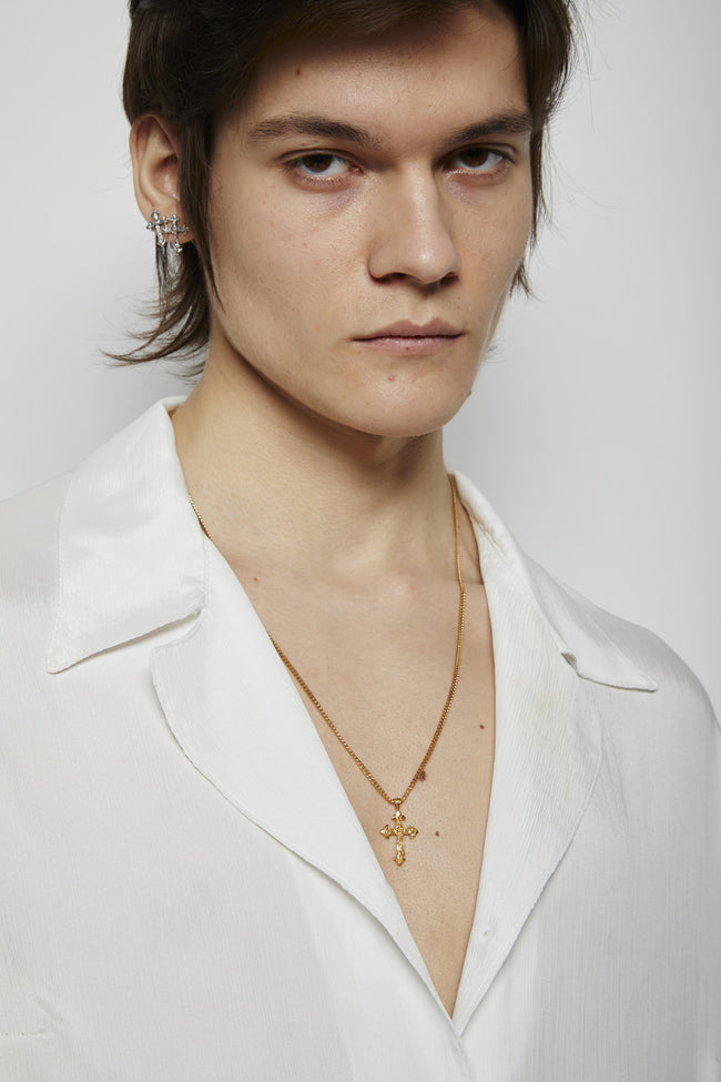 Emanuele Bicocchi Fleury Cross Rose Small Necklace - Gold