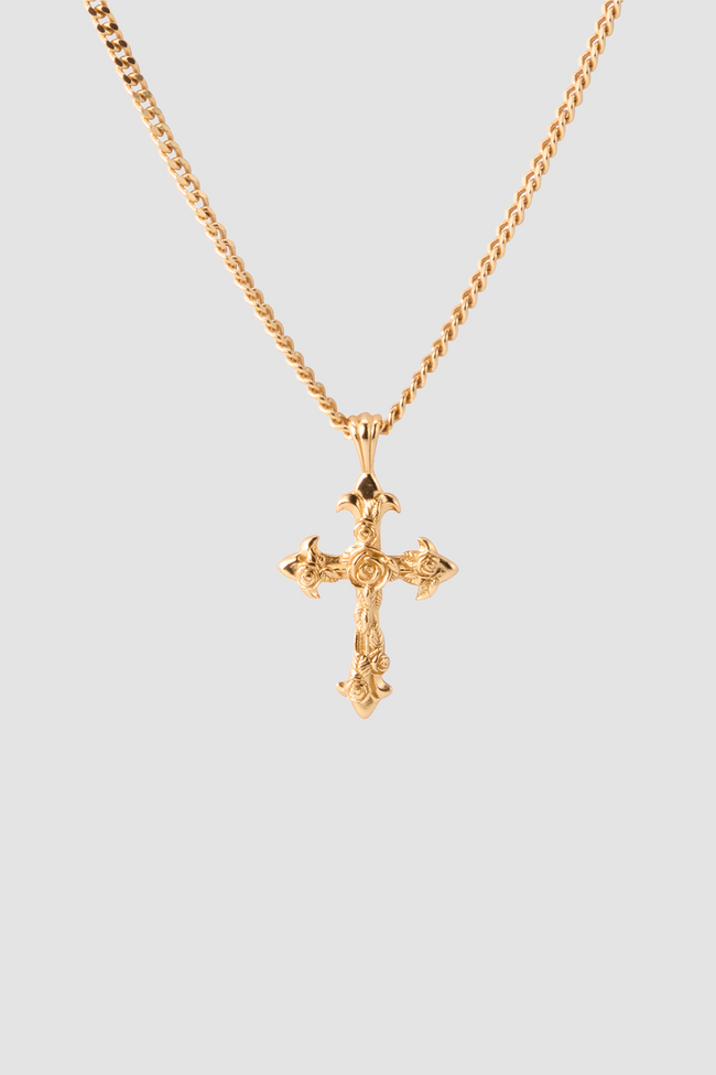 Emanuele Bicocchi Fleury Cross Rose Small Necklace - Gold