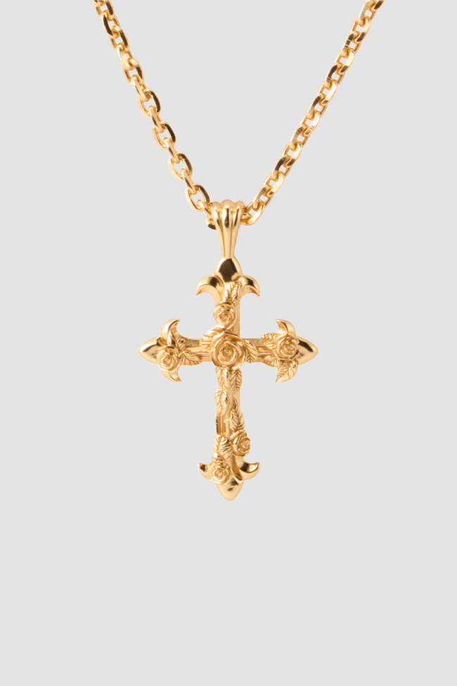 Emanuele Bicocchi Fleury Cross Rose Medium Necklace - Gold