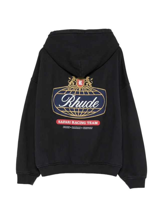 Rhude RH Safari Crest Zip Hoodie - Vintage Black