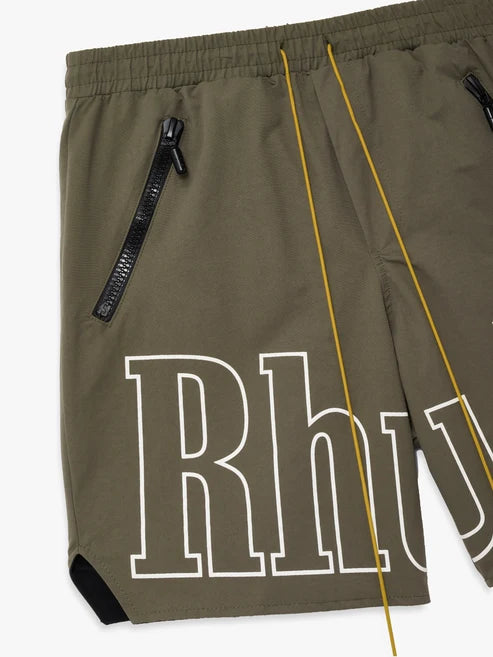 Rhude RH Logo Cotton Shorts - Taupe